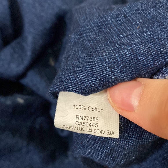 Madewell indigo ink 3/4 sleeve cotton top bows and stripes size S - Picture 12 of 12